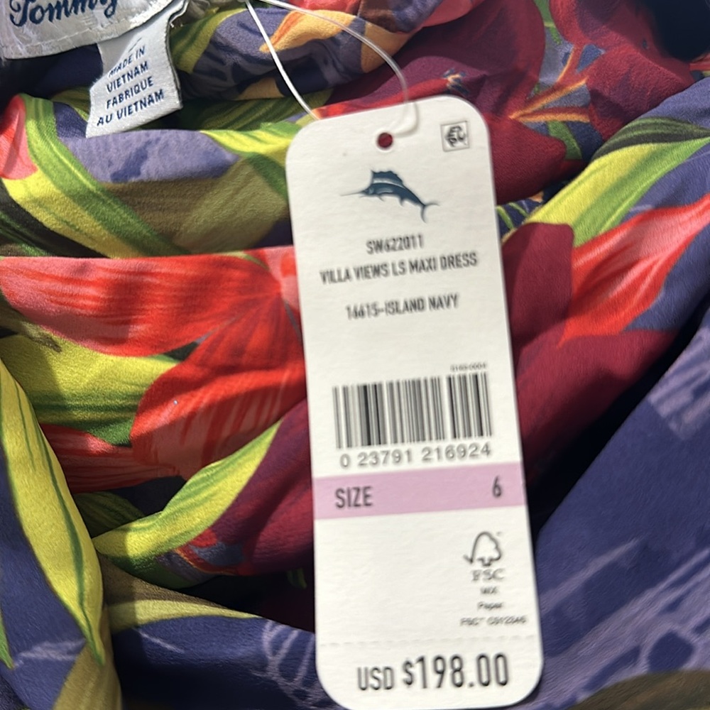 Tommy Bahama || NWT || Villa Views Long Sleeve Maxi Dress - Picture 8 of 9
